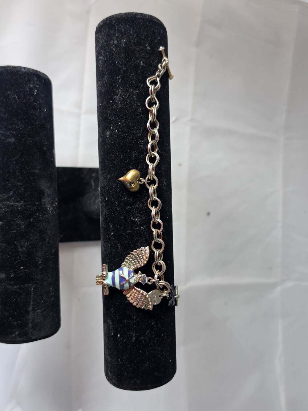 Betsey Johnson Bird Charm Bracelet with Rhinestone Wings